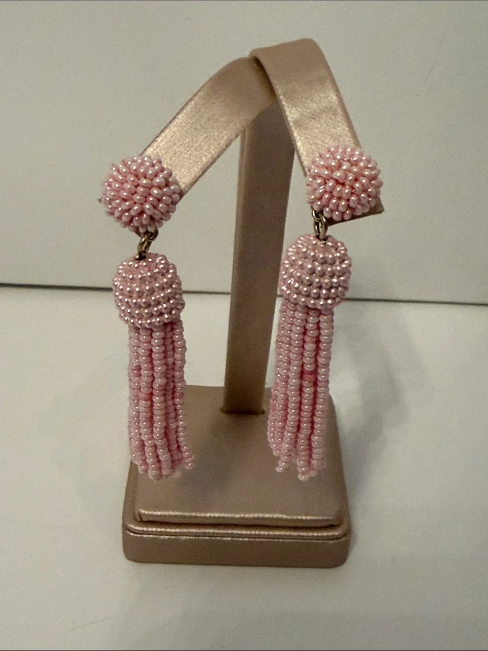 J. CREW EARRINGS PINK SEED BEADS STRANDS POST PIERCED DANGLE